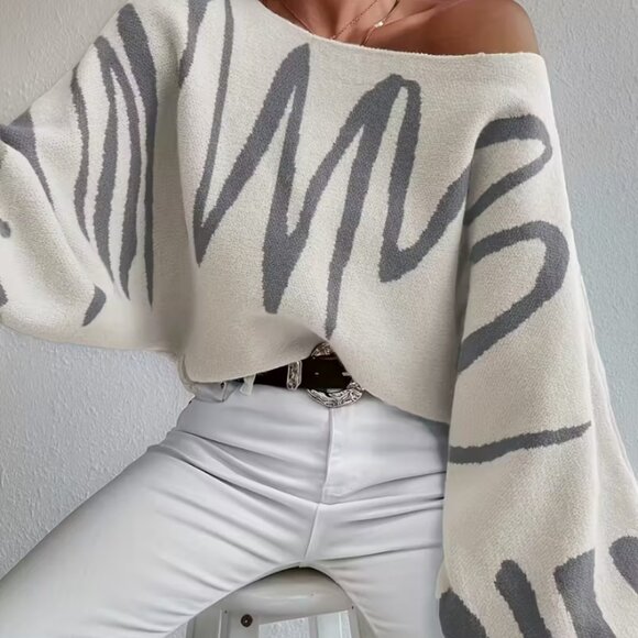 Oversized Knit Pullover Sweater - Picture 1 of 4